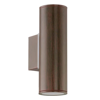 Image of Eglo 94105 GU10 LED Antique Brown Outdoor Wall Light RIGA One Size