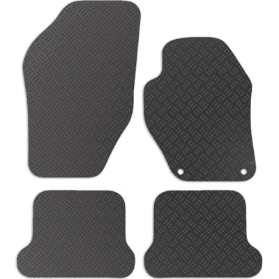 Image of Carsio Rubber Car Mats For Peugeot 308CC 2009 2015 Tailored Fit Floor Mat Set Complete Accessory Black Custom Fitted All Weather &amp; Heavy Duty, Anti Slip Backing with Clips