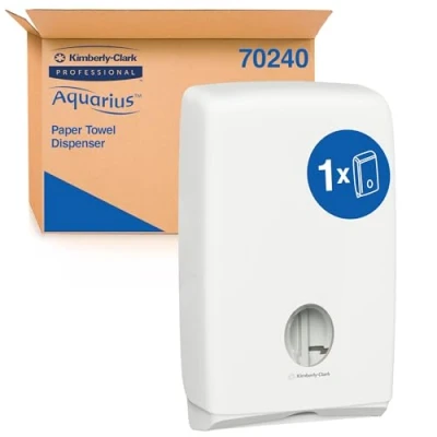 Image of Aquarius, U7024, Slimfold Hand Towel Dispenser, White, 1 x Dispenser