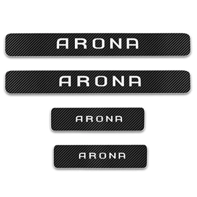 Image of 4Pcs Car Door Sill Protector for SE at Arona, Carbon Fiber Scuff Plate Stickers Auto Styling Accessories