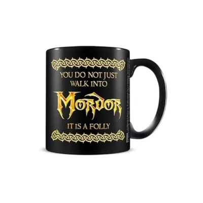 Image of The Lord of Rings Walk Into Mordor Mug (One Size) (Black/Yellow)