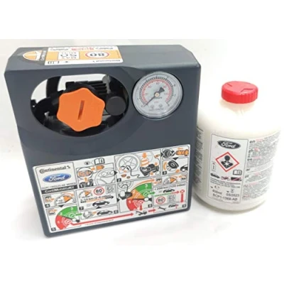Image of CONTINENTAL TYRE PUNCTURE REPAIR PUMP + sealant GLUE BOTTLE COMPRESSOR INFLATOR FOR ALL STANDARD VEHICLES 2028