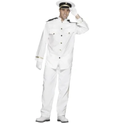 Image of Smiffys Captain Costume, White, M Size 38 40