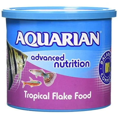 Image of AQUARIAN Complete Nutrition, Aquarium Tropical Fish Food, Flakes, 200 g Container