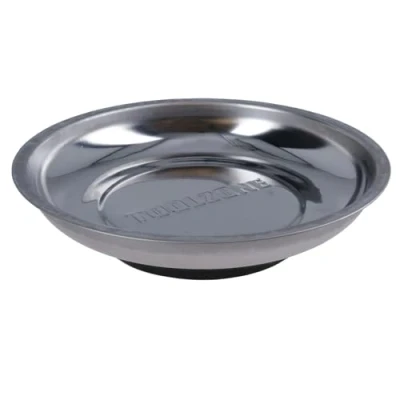 Image of Magnetic Parts Tray Dish Storage Holder Circular Round Stainless Steel 6&quot; TE037