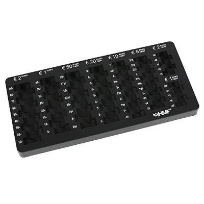 Image of HMF 282 02 EURO Coin Counter Tray, Slanted, 27,5 x 13 3 cm, black
