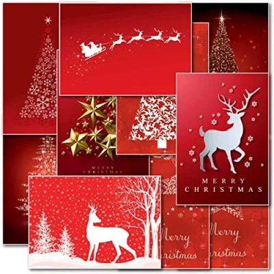 Image of doodlecards Pack of 10 Mixed Contempory Premium Christmas Cards. Printed in UK, Quality &amp; 100% Recyclable.