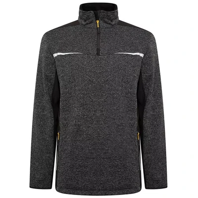 Image of JCB Workwear Work Jumpers for Men Elmhurst II 1/4 Zip Jumper Grey/Black Sweatshirt, Size XXX Large