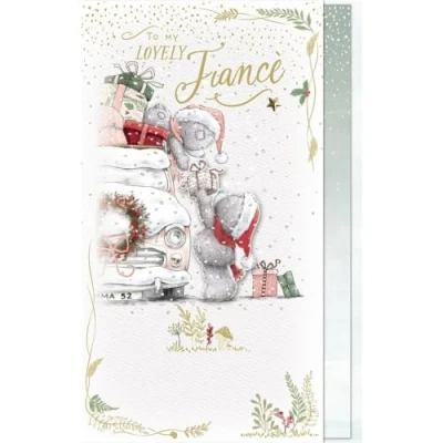 Image of Me To You Bear Lovely Fiance Handmade Christmas Card