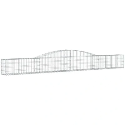Image of vidaXL Arched Gabion Baskets 3 pcs 400x30x40/60 cm Galvanised Iron