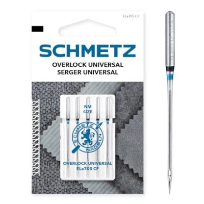 Image of SCHMETZ Domestic Sewing Machine Needles 5 Overlock ELx705 CF and SY 2022 Needle Size 90/14