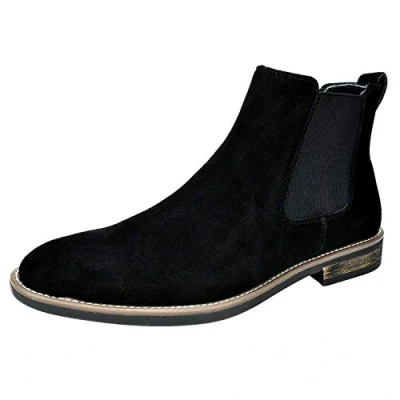 Image of Bruno Marc Men&#039;s URBAN 06 Suede Leather Chelsea Ankle Boots 06,Size 8,Black,URBAN