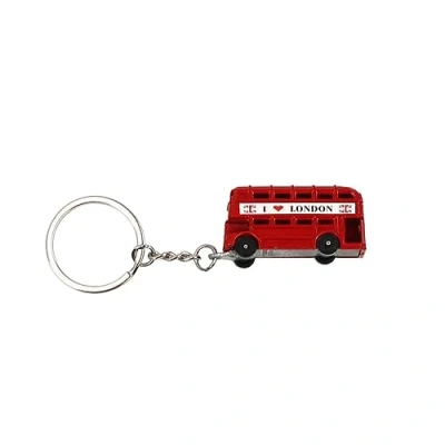 Image of NISCAYA Bus Keychain I Love London Red Double decker Keyring Souvenir Key Chain Pendant 3D Model Ring Holder