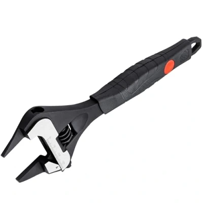 Image of MAXPOWER 8 inch Adjustable Wrench, with Soft Grip, Wide Jaw Large Opening, SAE and Metric Scale Marked, Ergonomic Grip