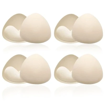 Image of UILYNIU 4 Pairs Bra Pads, Removable Push Up Sports Bra, Pads Inserts, Cups Replacements, Comfortable Breathable Padding, Triangle for Bikini Top Swimsuit (Beige)