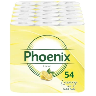 Image of Phoenix Brand Soft Luxury Toilet Rolls, Quilted White 3 Ply Paper
