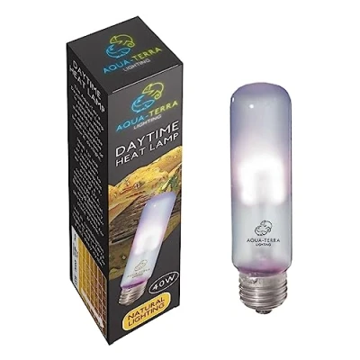 Image of Aqua Terra Lighting 40W Daytime Heat Lamp Bulb for Terrariums/Vivariums E27 Standard Screw Base Ideal Broad Spectrum of Natural Day Light