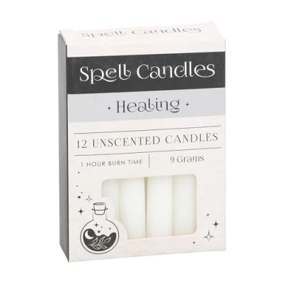 Image of Set of 12 Healing Spell Candles White Ritual Candle Magic Supplies for Herbal Magick, Protection, and Something Different