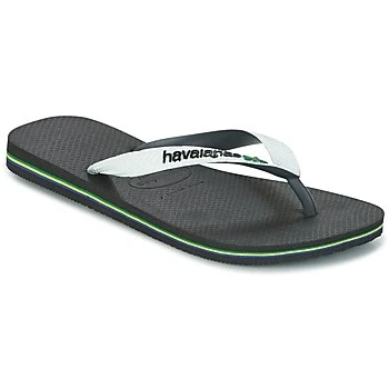 Image of Havaianas Unisex Flip Flops, Black White, 3/4 UK