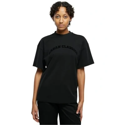 Image of Urban Classics Flock Print Tshirt, Women&#039;s, Size: 3XL, Black