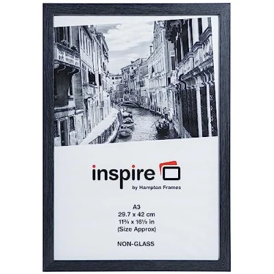 Image of Hampton Frames WESTMINSTER Paperwrap Poster Photo Display Frame Acrylic (Non Glass) Grey A3 (30x42cm) WESA3GRY