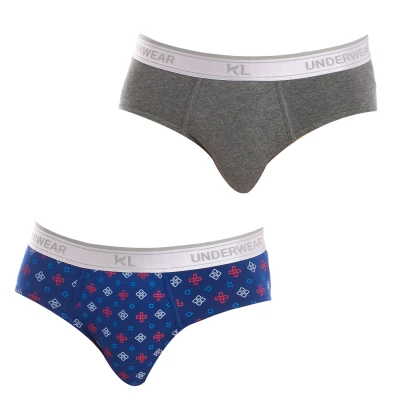 Image of Kisses&amp;Love Mens Pack 2 Basic Briefs breathable fabric KL2014 man Multicolour Cotton Size X Large