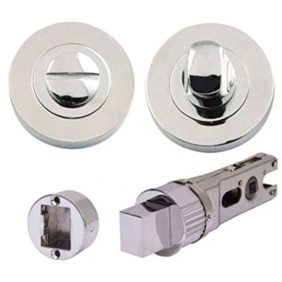 Image of Bathroom Door Thumb Turn &amp; SmartBolt Set (57mm Backset) Polished Chrome