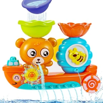 Image of Jovicos Baby Bath Toys, Bear Bathtub Toy for Toddlers 1 3, Kids Water Toys Waterfall Shower Game, Time 2 3+ Year Old Boy Girl Toddler Gift Set