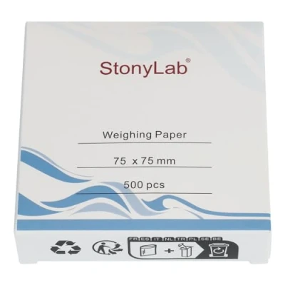 Image of stonylab Weighing Paper, 75 x mm Nitrogen Free Sample Papers Scale Paper Analytical Balance Weigh for Laboratory Research, Pack of 500