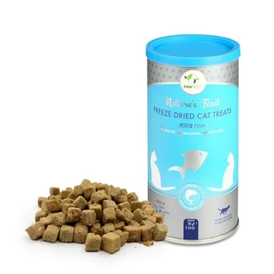 Image of Pawfect Nature&#039;s Feast Freeze Dried Cat Treats 100% Natural Fish Treat Single Ingredient Grain Free Food Topper for Cats (50g/1.76oz)