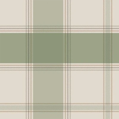 Image of Belgravia Bramble Check Wallpaper Rustic with Checkered Pattern Modern for Living Room, Bedroom, Hallway Decorative Tartan Beige