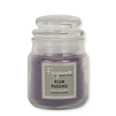 Image of FabFinds Scented Glass Jar Candle Natural Soy Wax Gift Fragrance (Plum Pudding, 3oz)