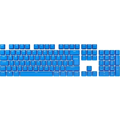 Image of Corsair PBT DOUBLE Shot PRO Keycap Mod Kit (Double Keycaps, Standard Bottom Row Compatibility, Textured Surface, 1.5mm Thick Walls with Backlit Font, O Ring Dampeners Included) ELGATO Blue