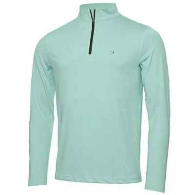 Image of Calvin Klein Mens Harlem 1/4 Zip Pullover Sage S