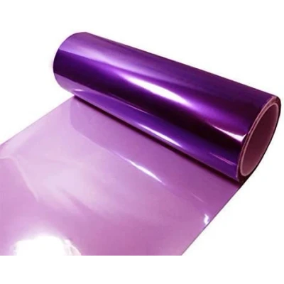 Image of 100cm x 30cm PURPLE Car Headlights, Tail Lights, Fog Lights Tint Vinyl Film, Self Adhesive Waterproof
