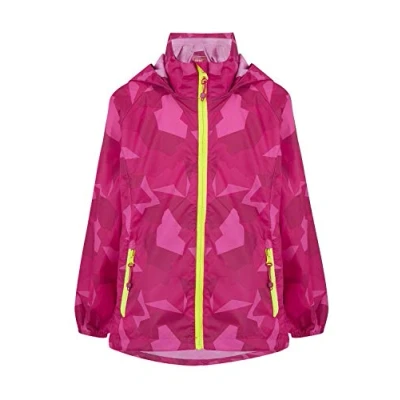 Image of Mac in a Sac Mini Origin II Packable Waterproof Jacket for Boys &amp; Girls Lightweight and Breathable Raincoat that Packs into its own Bag Pink Camo 8 10 Years