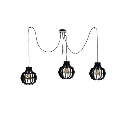 Image of Bento Cluster Pendant Ceiling Light Small Black, 3x E27
