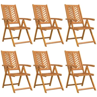 Image of vidaXL Reclining Garden Chairs 6 pcs Solid Wood Acacia
