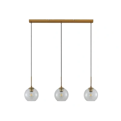 Image of Lindby Grady pendant light, 110 cm, black, metal, glass