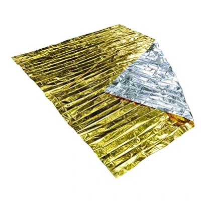Image of 3 Pcs Emergency Blankets Sizes Maintain Body Heat 2 Colors For Outdoor Sport First Aid Marathons Rescue Blanket Shiny Gold/Silver