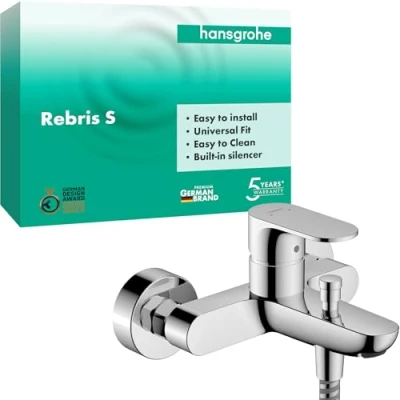Image of Hansgrohe Rebris S Single Lever Bath Mixer for Exposed Installation, Chrome, 72440000