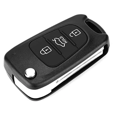 Image of VOBOR Car Key Button, 3 Button Flip Remote Fob Cover Replacement Part Accessories Compatible with i10 i20 i30 ix35 ix20