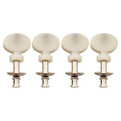 Image of Musiclily Ukulele Tuning Pegs Keys Machine Heads Tuners, Chrome with White Button(Set of 4)