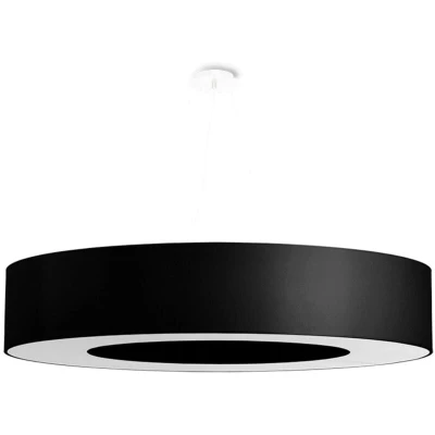 Image of Saturno Cylindrical Pendant Light Black 90cm E27