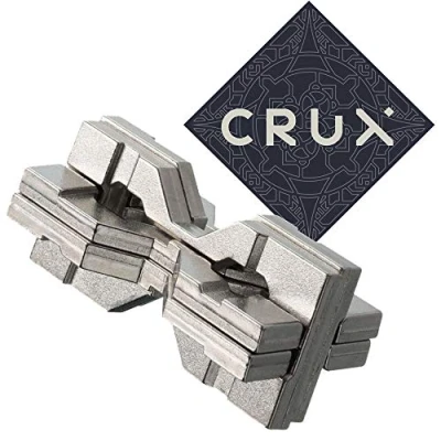 Image of Hanayama Cast Hourglass Puzzle Level 6 of Grandmaster Difficulty Includes Crux Sticker