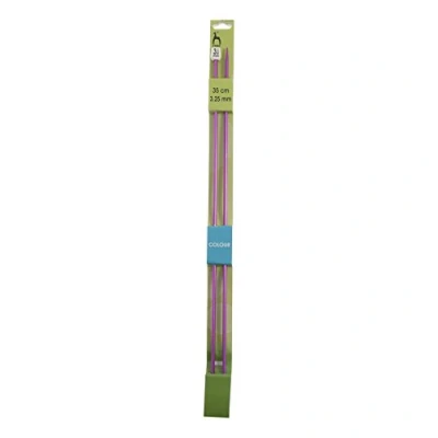 Image of Pony Anodised Aluminium Single Ended Knitting Pins, Multi Colour, 3.25mm