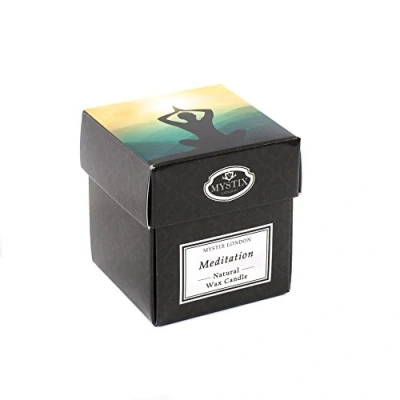 Image of Mystix London Meditation Scented Candle Small 8cl Best Aroma for Home, Kitchen, Living Room and Bathroom Perfect as a Gift Reusable Glass Jar