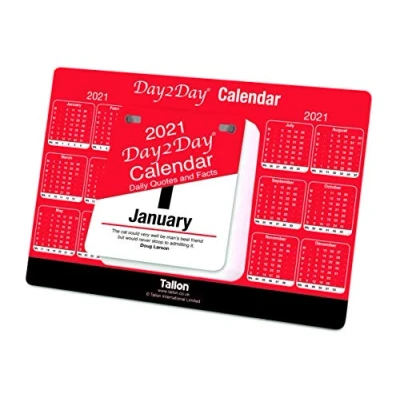 Image of 2021 Day To Desk Top Stand Up Tear Off Block Calendar Daily Quotes &amp; Facts