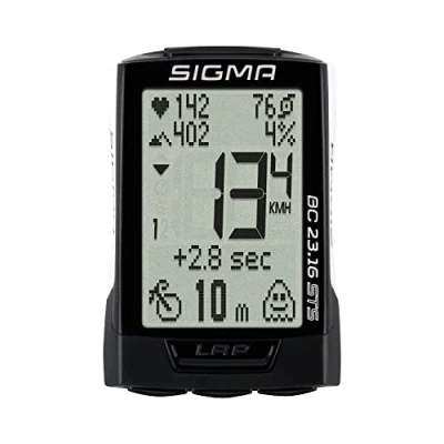 Image of SIGMA SPORT BC 23.16 STS White Bicycle Computer with Bicycle, Altitude and Heart Rate Functions, Cadence High Log Capacity Speedometer Easy Operation, 02316