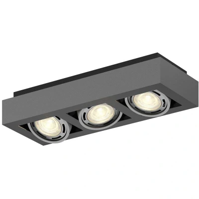 Image of Arcchio Ronka downlight, 49.5 cm, 3 bulb, grey, metal, GU10